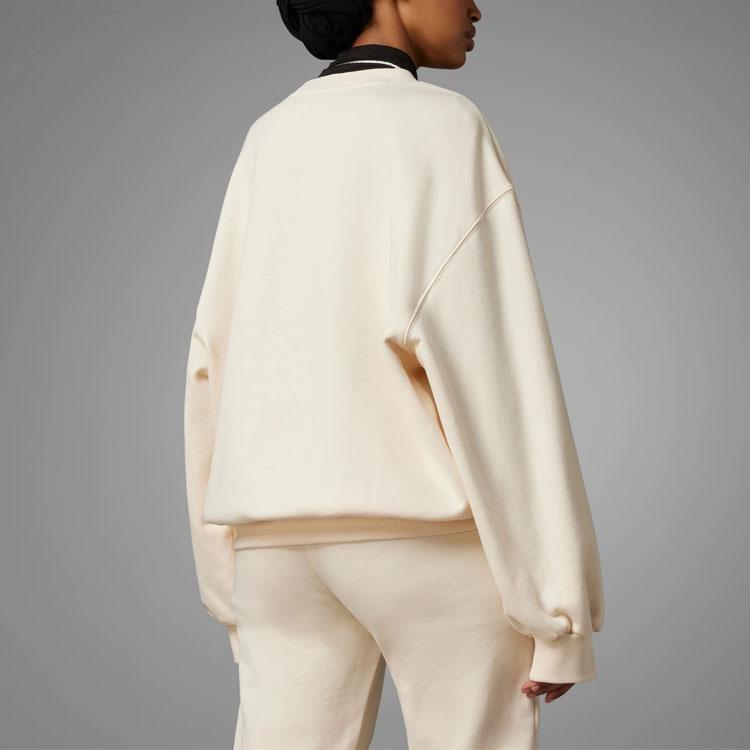 Adidas Originals Adicolor 70s Vintage Series Striped Logo Print Crew Neck Sweatshirt Women Tops Beige IK7867