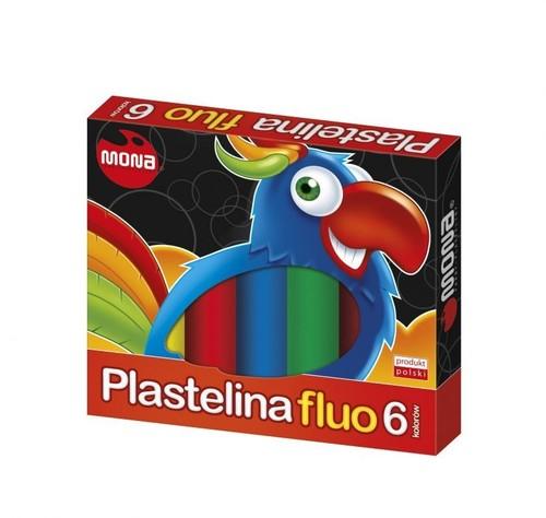 Mona Plastelina neonowa 6 kolorów miękka masa plastyczna na bazie wosku 1 szt.