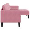 Sofa Set with Cushions Pink Polyester