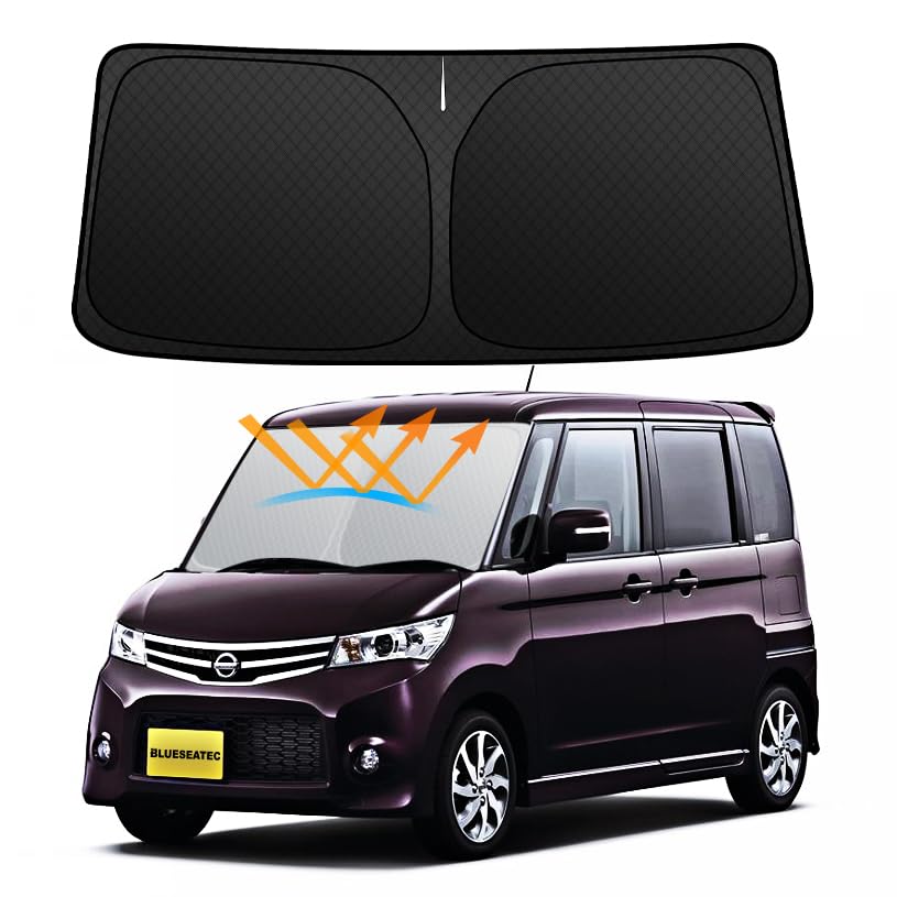 

exclusively for the BLUESEATEC Nissan Dayz Roox Windshield Sunshade for UV Light Heat No No Light Easy Storage Bag Included [Designed manufacturer] чёрный