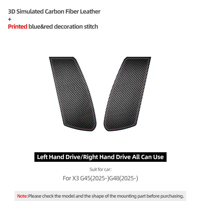 Betterhumz For BMW X3 G45 G48 2025- Made of Alcantara Center B Pillar Panel Trim Stickers Decor Car Interior Tuning Accessories
