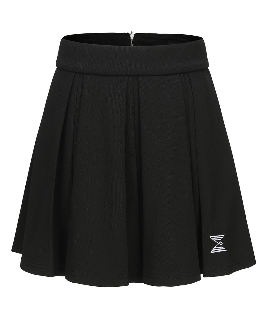 I Parka Black Spiral Pleated Skirt