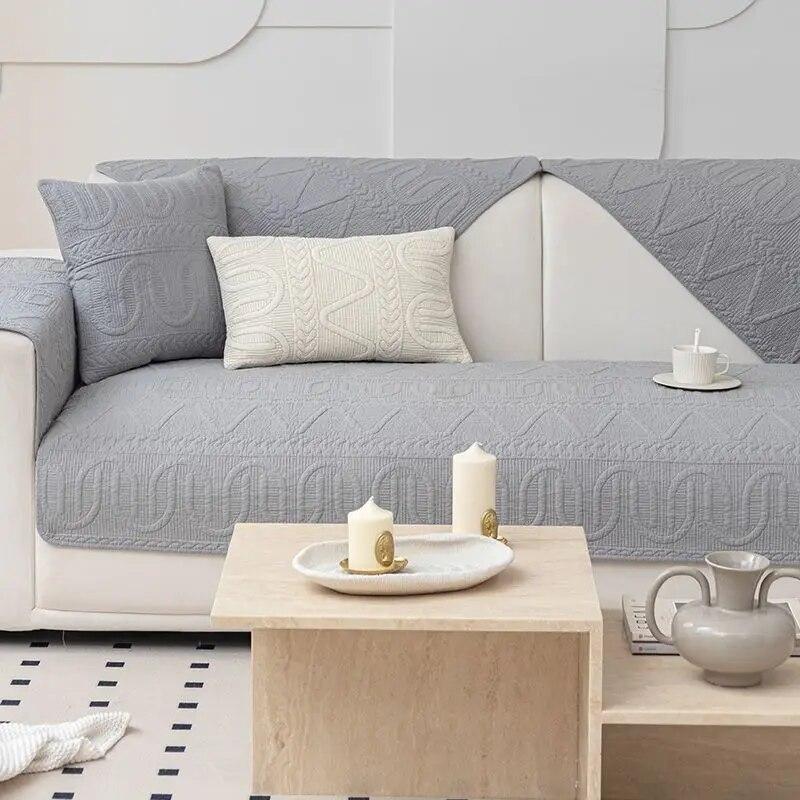 Simple Sofa Cover 100% Cotton Four Seasons Non-Slip Cushion Modern Universal Cover Cloth Towel Leather Backrest Soft Cushion