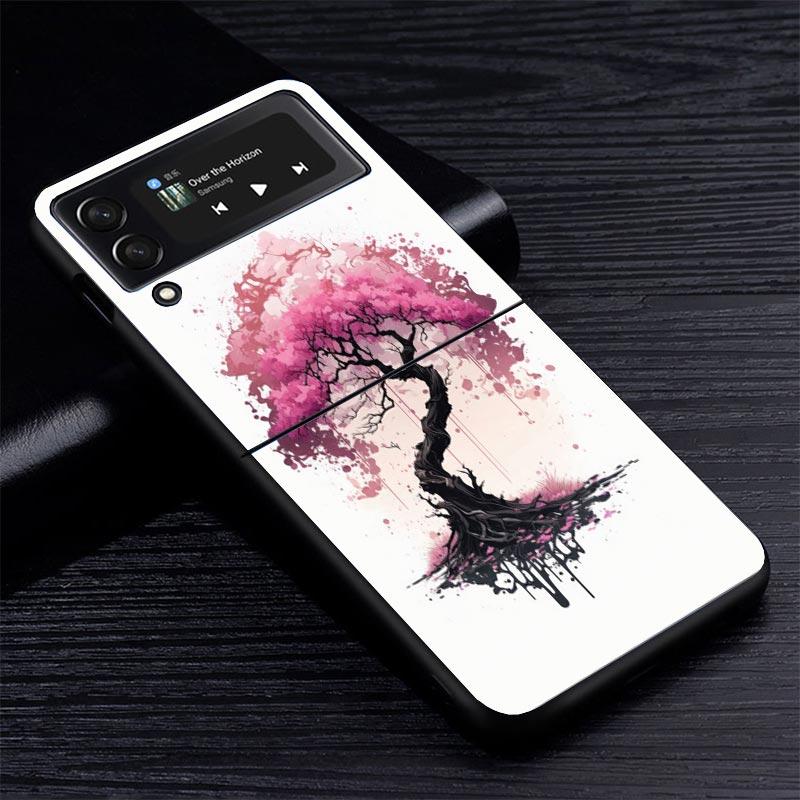 Cherry Blossom Tree Z Flip 7 Phnoe Case For Samsung Z Flip 6 5 4 3 5G Galaxy ZFlip7 ZFlip4 ZFlip5 ZFlip6 ZFlip3 Phone Cover 4 Z