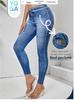 25 Women's High Waist Imitation Denim Slimming Butt-Lifting Yoga Pants - Perfect for Fitness, Running, and Casual Wear.