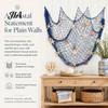 Ocean Inspired Backdrop Fishing Net Wall Decoration, Lighted Coastal Art, Light-Up Decorative Theme Room Decorations Netting Hanging for Beach