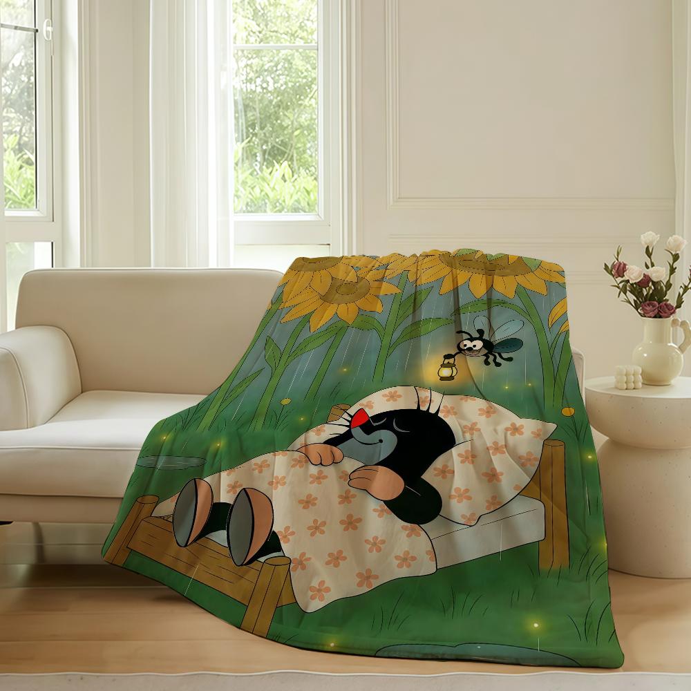 

Cartoon cute The Little Mole Blanket For Sofa Office Bed Plane Travel Sleep Read Relax Camping Soft And Warm 75x90cm