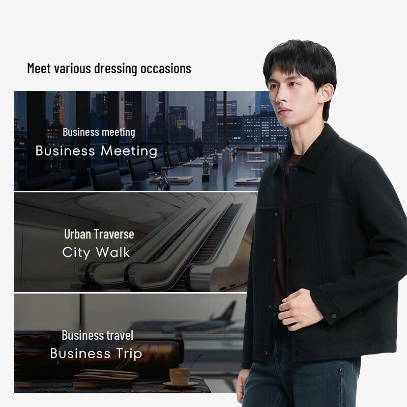 K-Boxing Abrigo Corto de Lana Mezclada para Hombre NFWN3323