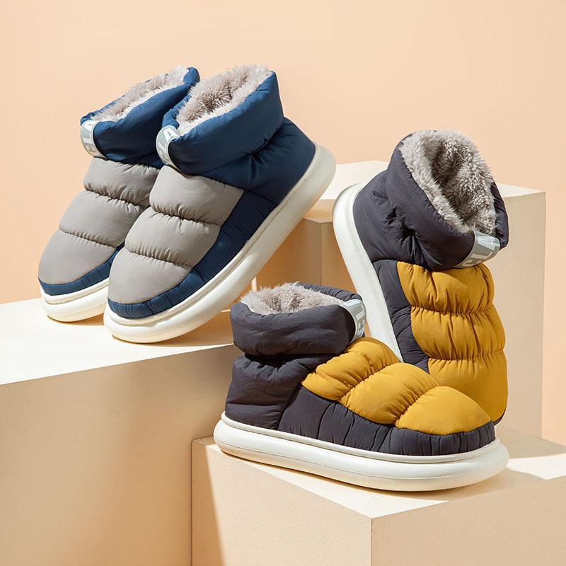 Lightweight Indoor Winter Slippers Women Boots For Waterproof Non -Slip Home Cotton Men Casual Ankle Warm Couple Shoes