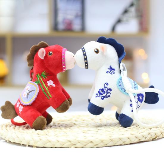 Horse Doll Plush Toy Auspicious Blessings Good Luck in Year of The Horse National Style Plush Doll Hanging Decoration