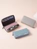 Women's Genuine Leather RFID Wallet with Multiple Card Slots, Zipper Coin Purse, and Large Capacity.