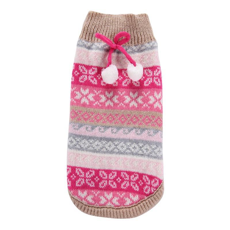 Nordic Winter Pet Knit Sweater Xmas Bell Small Large Dog Cat Warm Outfit