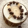 Genuine Coffee Bean Cat Paw Beaded Bracelet - Stylish Elastic Rope Couple Bangle