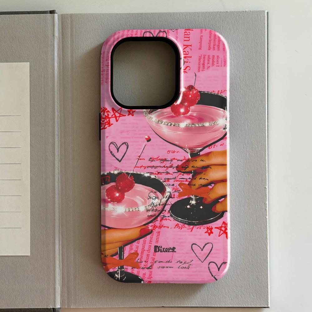 

Модный Чехол для телефона с узором Звезды и бокалы для вина для iPhone 17 16 15 14 13 12 11 X XS XR XSMAX 7 8 Air Pro Max Plus Двухслойный iPhone 12 ProMax