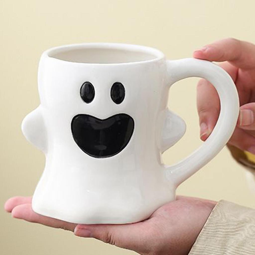 Kubki Kawowe na Halloween 400ml Twarz Ducha Uroczy Kubek Halloweenowy Gotycki Upiorny Kubek Ceramiczna Butelka Na Herbatę Kuchnia Impreza Napoje