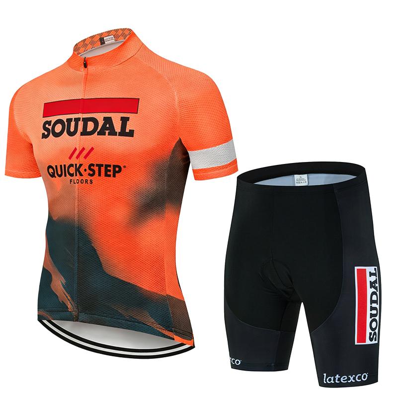 

2026 Breathable Cycling Suit Set Step Men Summer Short Sleeve Kits MTB Bike Clothing Breathable Road Bicycle Cycling Jersey Set Asian size-S