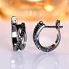 Trendy Crystal Female Small Zircon Stone Infinity Hoop Earrings Vintage Black Gold Color Wedding Jewelry For Women
