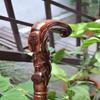 Christian Cross Wooden Hand Carved Cane Wood Carved Crafted Crook Handle Pilgrim Walking Cane Comfortable Support for Men Women