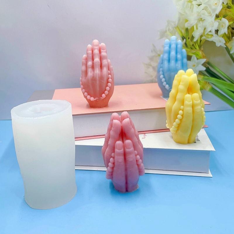 Praying Hand Resin Molds Praying Hand Candle Molds for Making Candle Soap Mousses Cake Baking DIY Craft Gypsum Ornaments