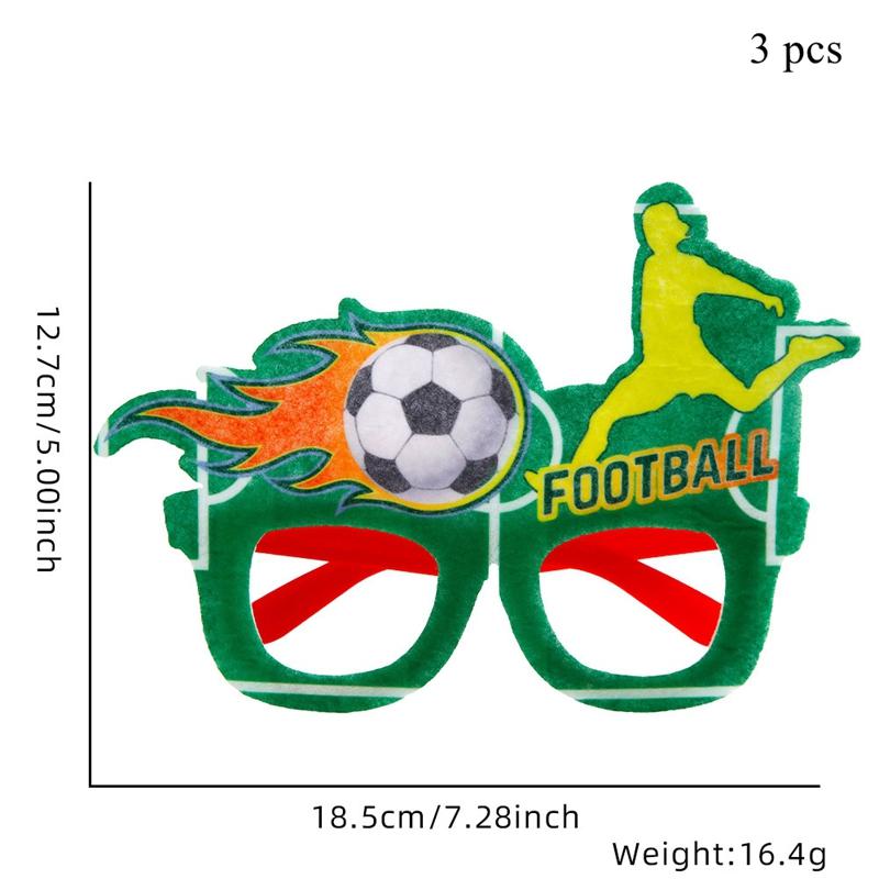Cartoon Football Themed Party Non-woven Plastic Glasses Children Birthday Party Decorations Football Fan Photograph Props