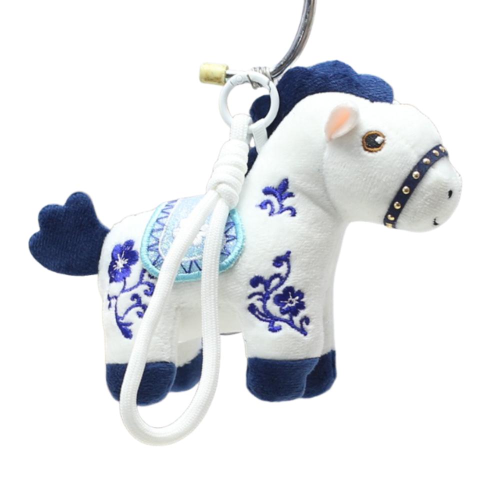 Creative Plush Horse Keychain 12cm Cartoon Steed Doll Plush Horse Doll Pendant Year of Horse