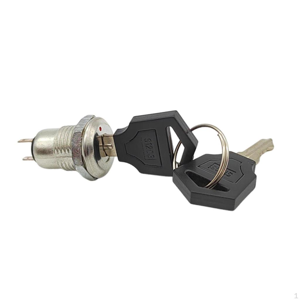 Key Switch for Security Engine Power Motor Easy To Use with 2 Keys Metal Securely Locking