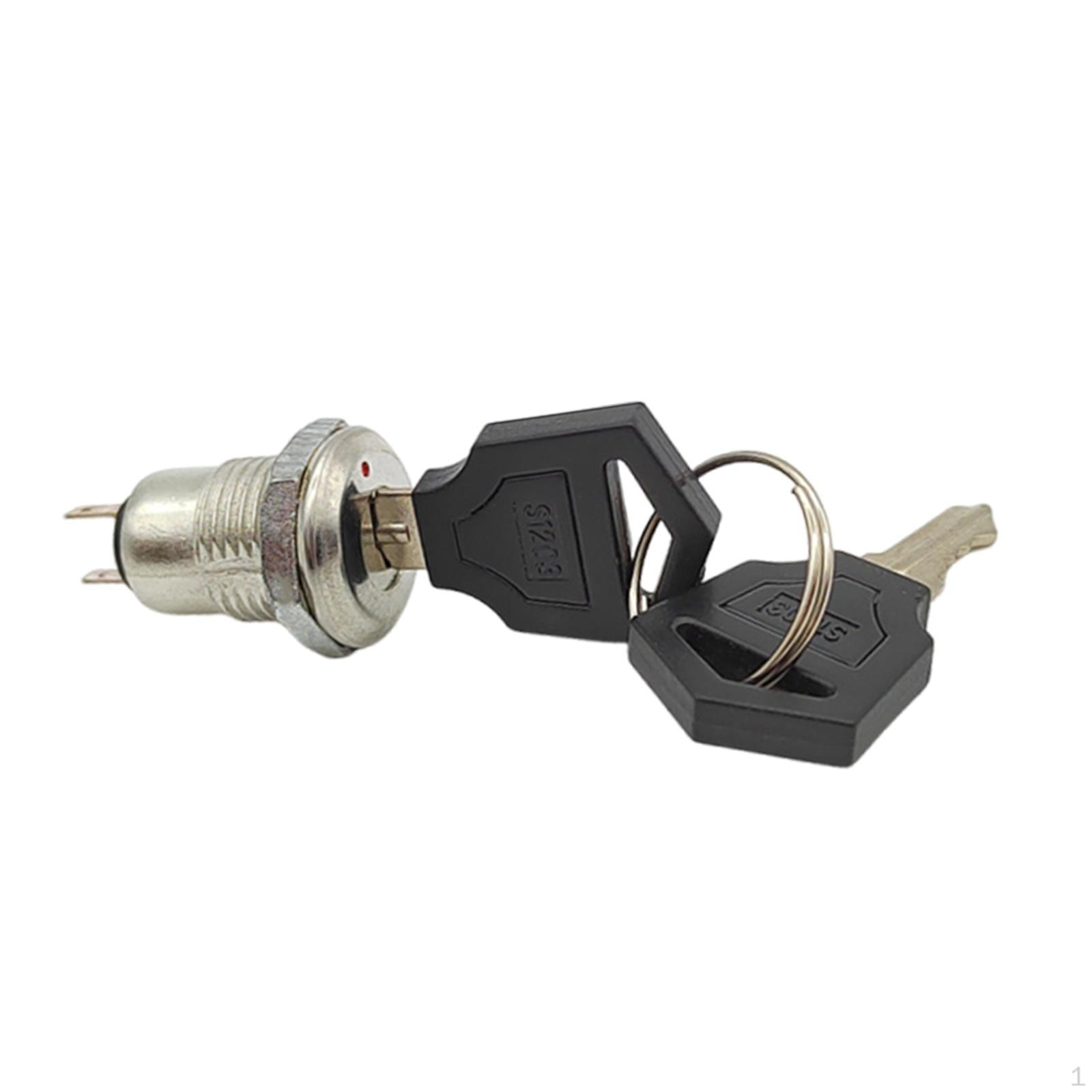 

Key Switch for Security Engine Power Motor Easy to Use with 2 Keys Metal Securely Locking