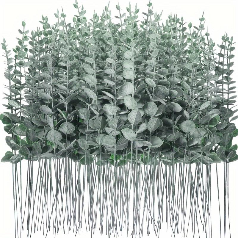 24pcs of Artificial Eucalyptus Branches, Used As Fake Green Leaves for Weddings, Flower Arrangements, and Home Decor, with Realistic Leaves