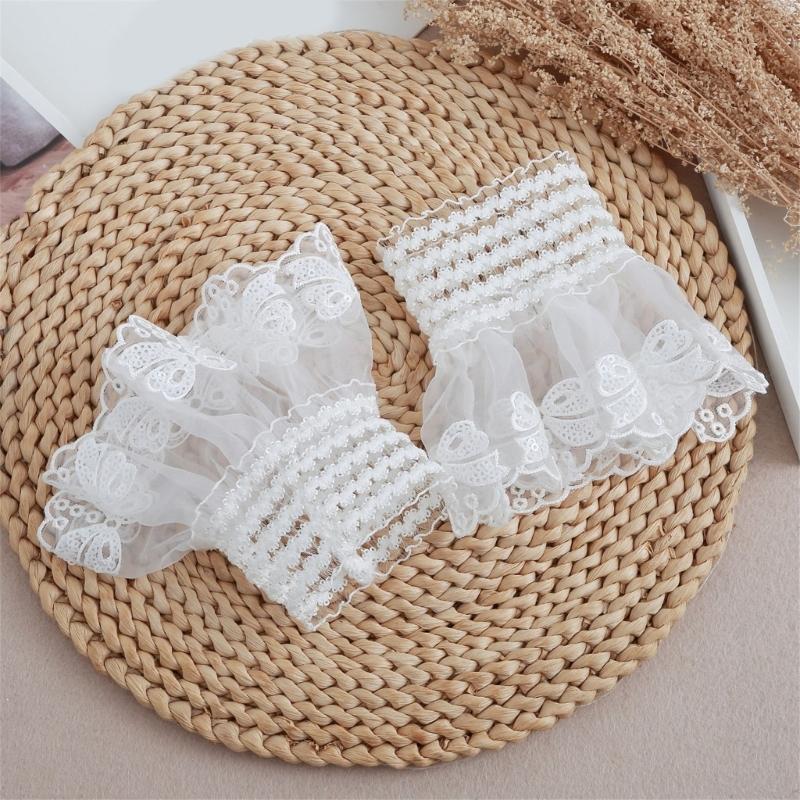 Embroidery Flower Arm Covers Comfortable Decorative Sleeves Wrist Cuff Sleeves For Women Teens Fashion Accessories