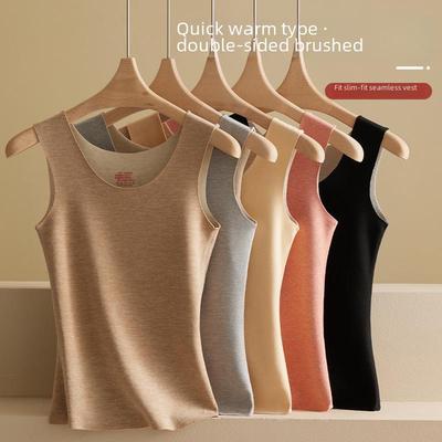 Women's Round Neck German Velvet Brushed Cashmere Silk Warm Vest