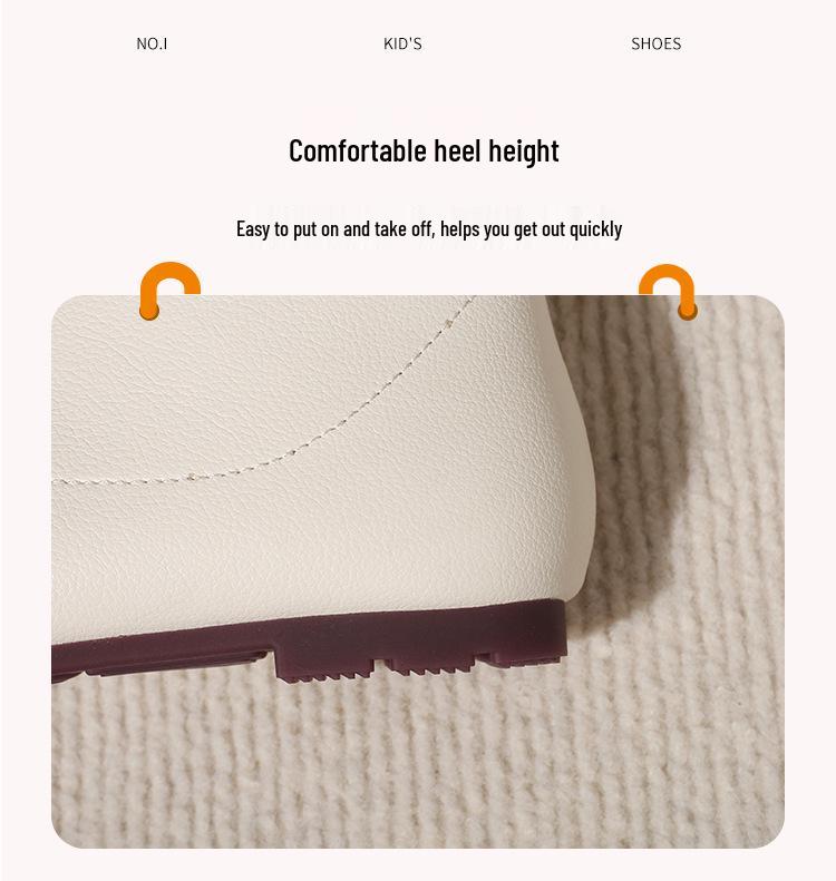 Skórzano-bawełniane buty dla dziewczynek - Przytulne krótkie botki z aksamitu na jesień i zimę