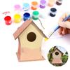 1 set Kit de construcție pentru casă de păsări, pictură pentru copii, asamblare, cutie de păsări, artizanat, vopsea pentru casă de păsări, cadouri, alegere