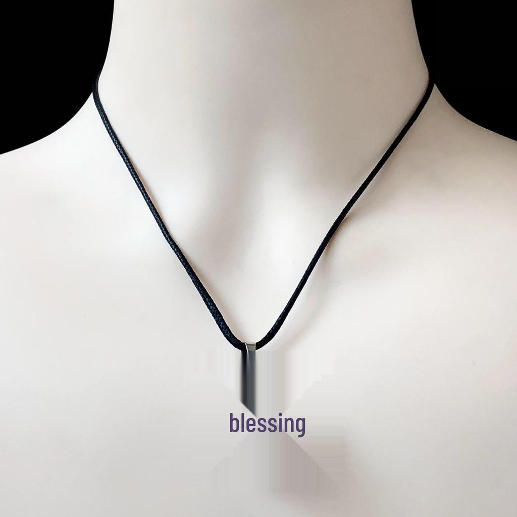 Amethyst-Anhänger-Feenkette mit schwarzem geflochtenem Seil – einfache Schlüsselbeinkette für den Sommer