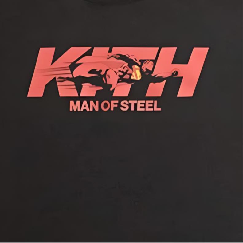Kith x Superman Man Of Steel Vintage Tee Black Unisex Tops KHM033748-001