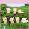 Lovable Resin Pig Figurine For Desktop And Car Decor Cute Animal Decoration Piece