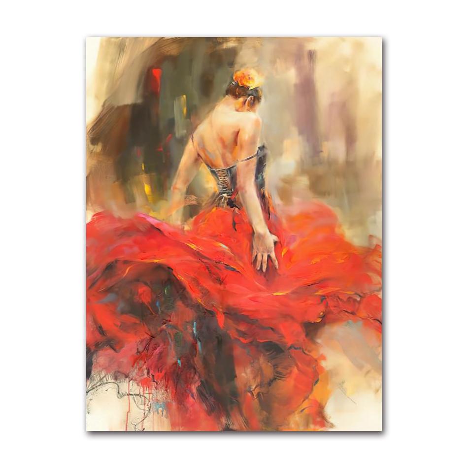 Art Oil Canvas Painting Vintage Figure Posters And Prints Wall Art Picture Modern Hme Decoration Spanish Flamenco Beauty Dancer