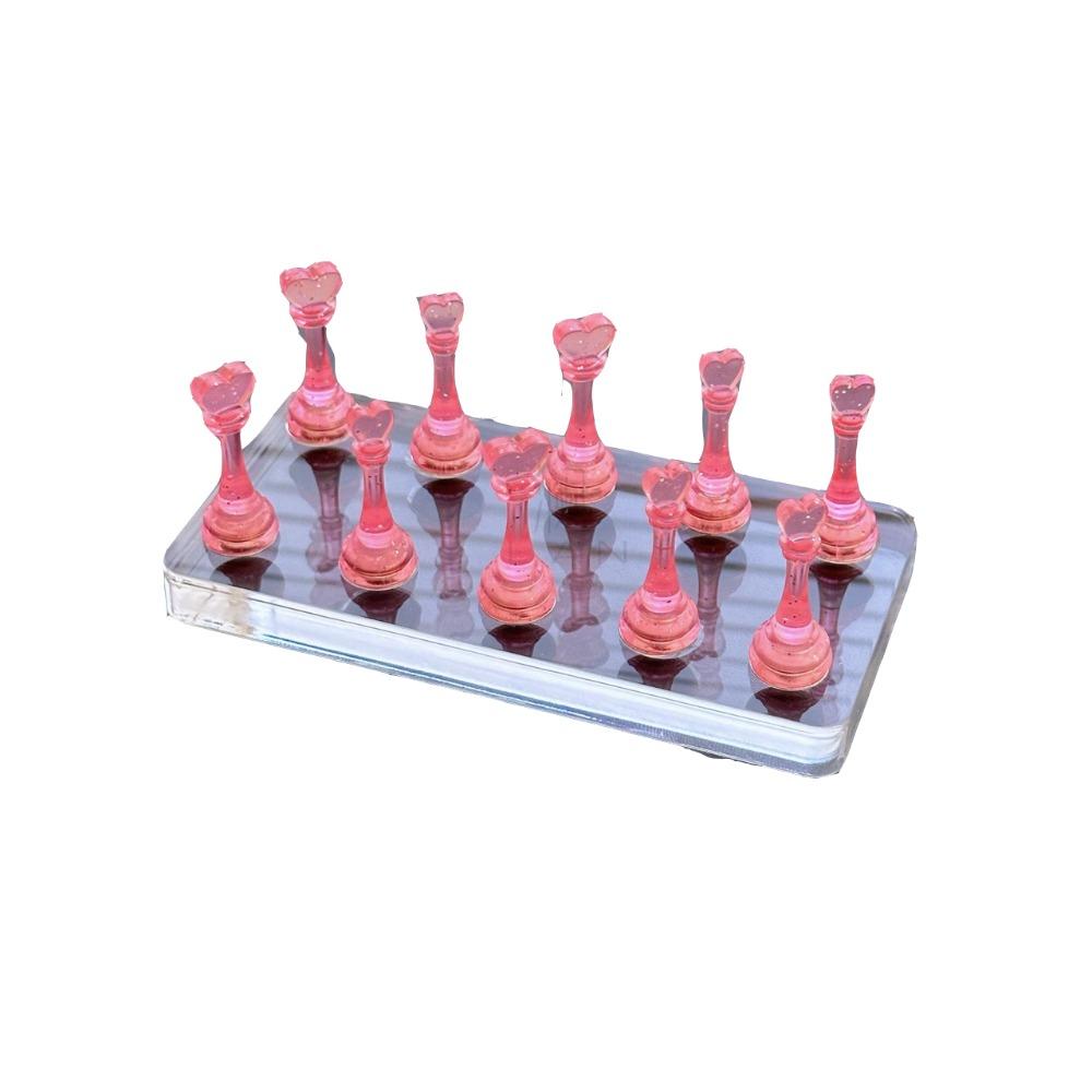 

Многоразовая акриловая подставка для ногтей, набор для демонстрации типсов для наращивания, прозрачные полки для демонстрации нейл-арта, салон 2 row clear pink