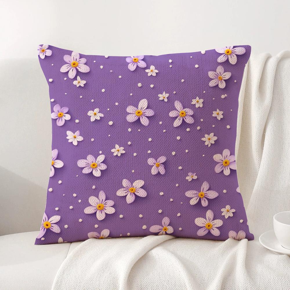 Romantic Daisy Print Spring Cushion Cover Natural Linen Organic Fabric DoubleSided Printing Sofa Home Decor Breathable