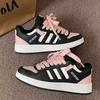 2025 new black pink platform bread shoes women's ins spring popular shoes students lightweight casual versatile board shoes