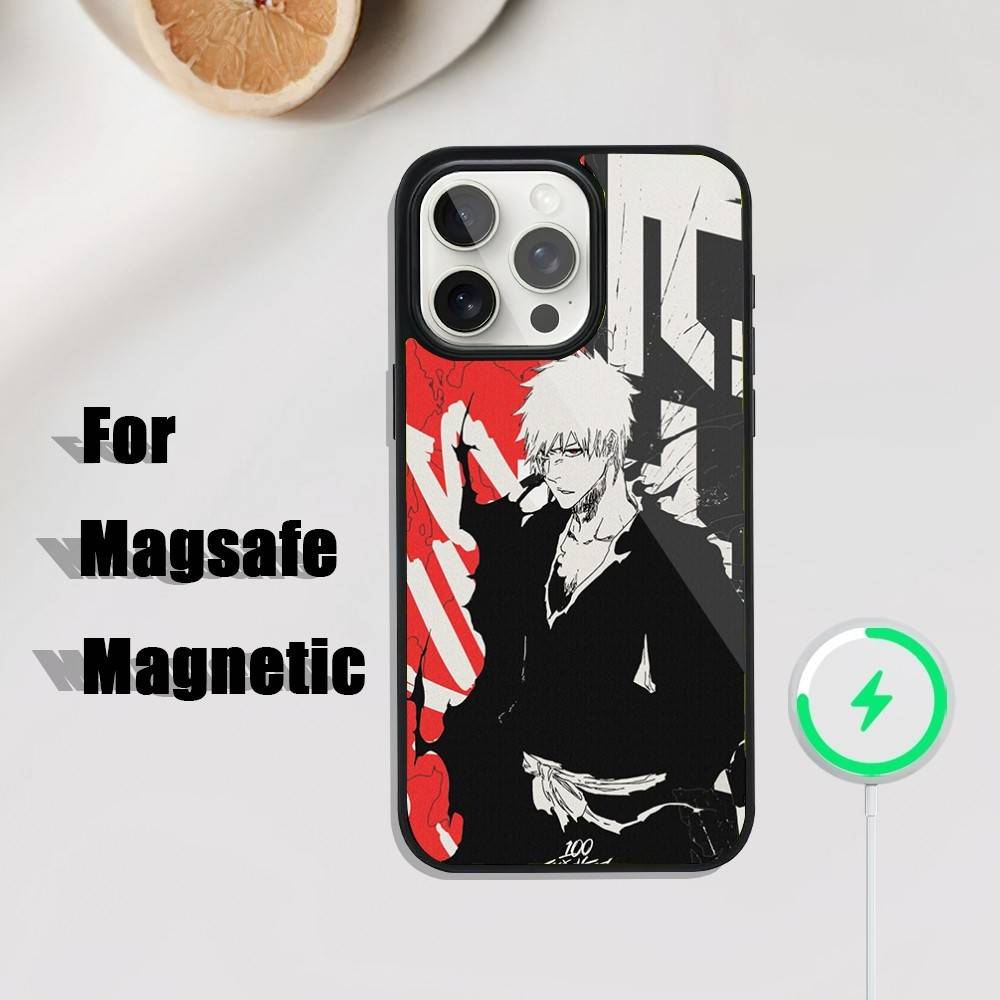 

B-Bleach I-Ichigo Kurosaki Phone Case For iPhone 17,16,15,14,13,12,11,Pro,Max,Plus,Mini,SE4,E Magnetic Magsafe Wireless Charging iPhone13mini