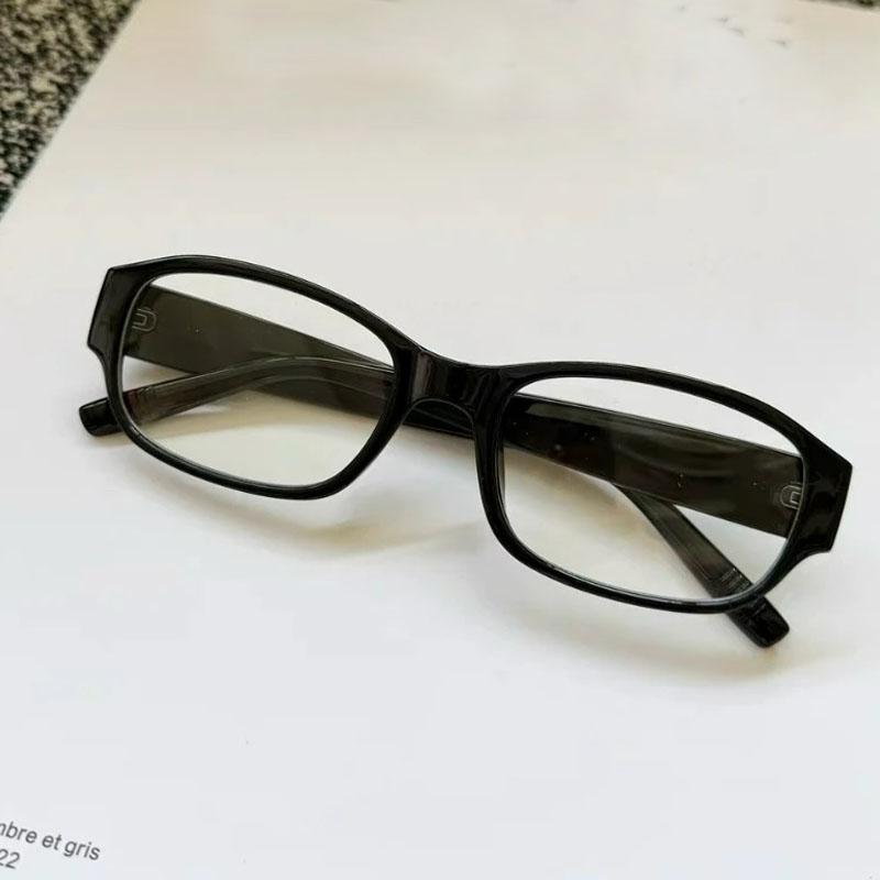 Retro Narrow-framed Glasses for Men Women Y2K Red Black Frame Anti-blue Light Eyeglasses Spicy Girls Decorative Optical Glasses