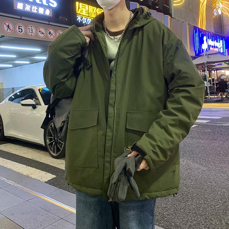 

Padded jacket boys winter new trendy brand casual thickened men s thermal hooded cotton clothes 5XL