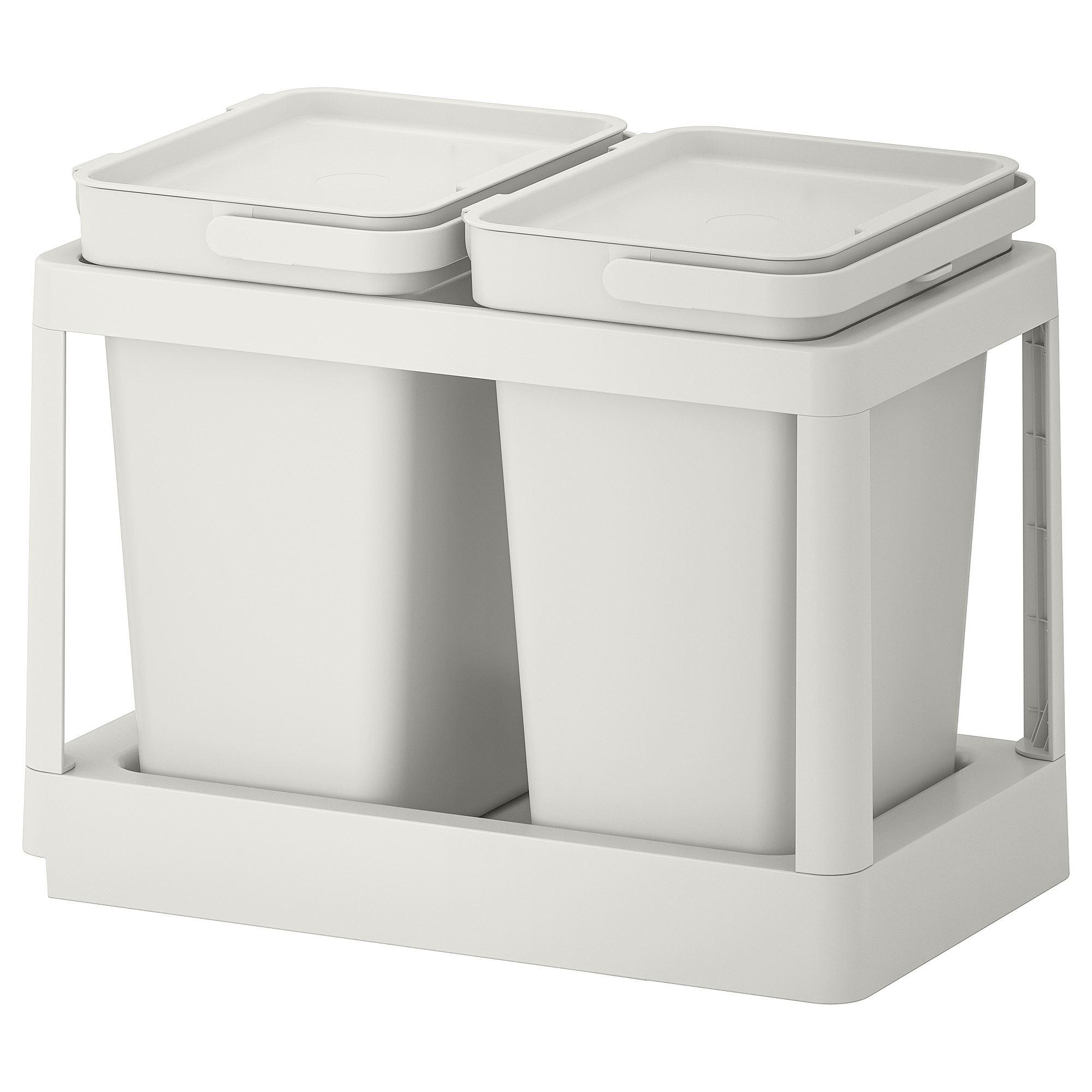 Solution de séparation des déchets IKEA HALLBAR, blanc-gris clair