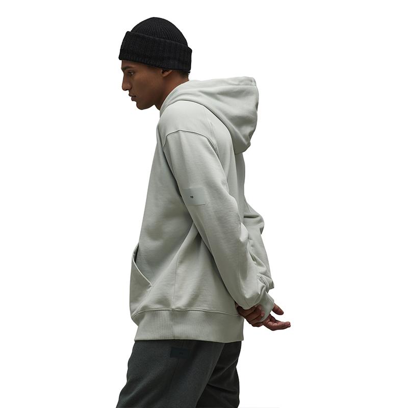 Y-3 Minimalist Hoodie Classic Small Logo Loose Long Sleeve Sweatshirt Unisex Hoodies Light-Gray IP7699