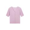 Northern Deer French Style V-neck Knit Top: Lyocell & Triacetate Blend, Short Sleeve, Summer Chic