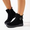 Side Zipper Foreign Trade Platform Short Boots Women's Spot Large Size Retro Belt Buckle Martin Boots 2025 Autumn New