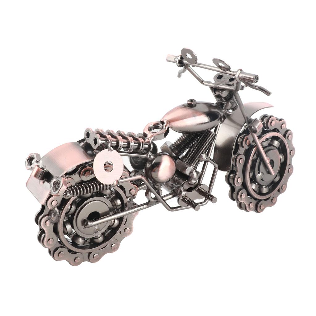 Motorcycle Toy Model Metallic Antique Texture Sturdy Smoothing Metal Motorcycle for Kids Decoration