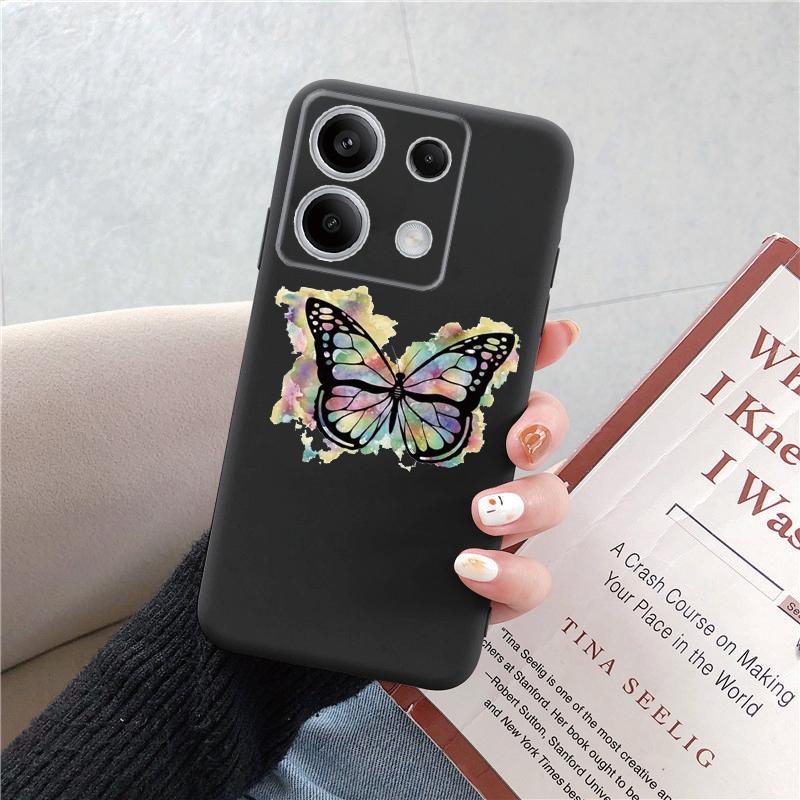 Marble Patterned Soft Black Silicone Phone Case For Xiaomi Redmi Camera Shockproof Protective Rubber Bumper Cover For Redmi Note 13 Pro 13C Cases
