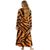 Long Sleeve Casual Midi Dress Ladies Patchwork Hem Loose Dress