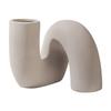Mehrzweck-Weiße Keramikvase Verdrehte Rohrform Moderne Vase Rohrförmige Keramikvase für Wohnzimmer/Hochzeit/Büro/Dekoration